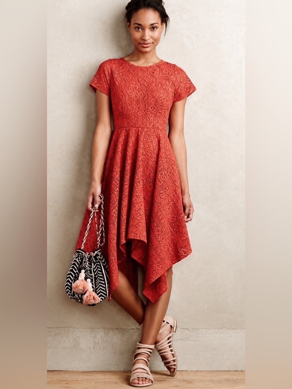 Anthropologie Maeve lace dress Prima Lace Handkerchief Size 0 Boho Wedding Guest